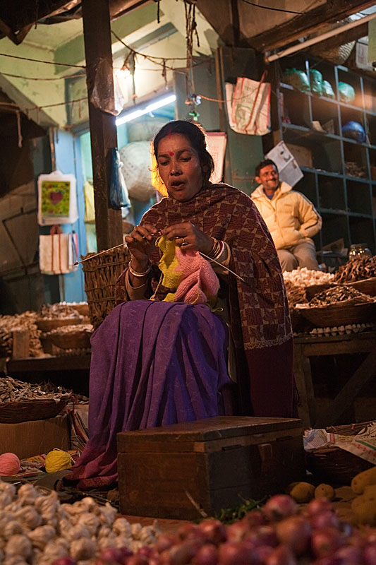  Apatani woman selling vegetables on the market of Ziro